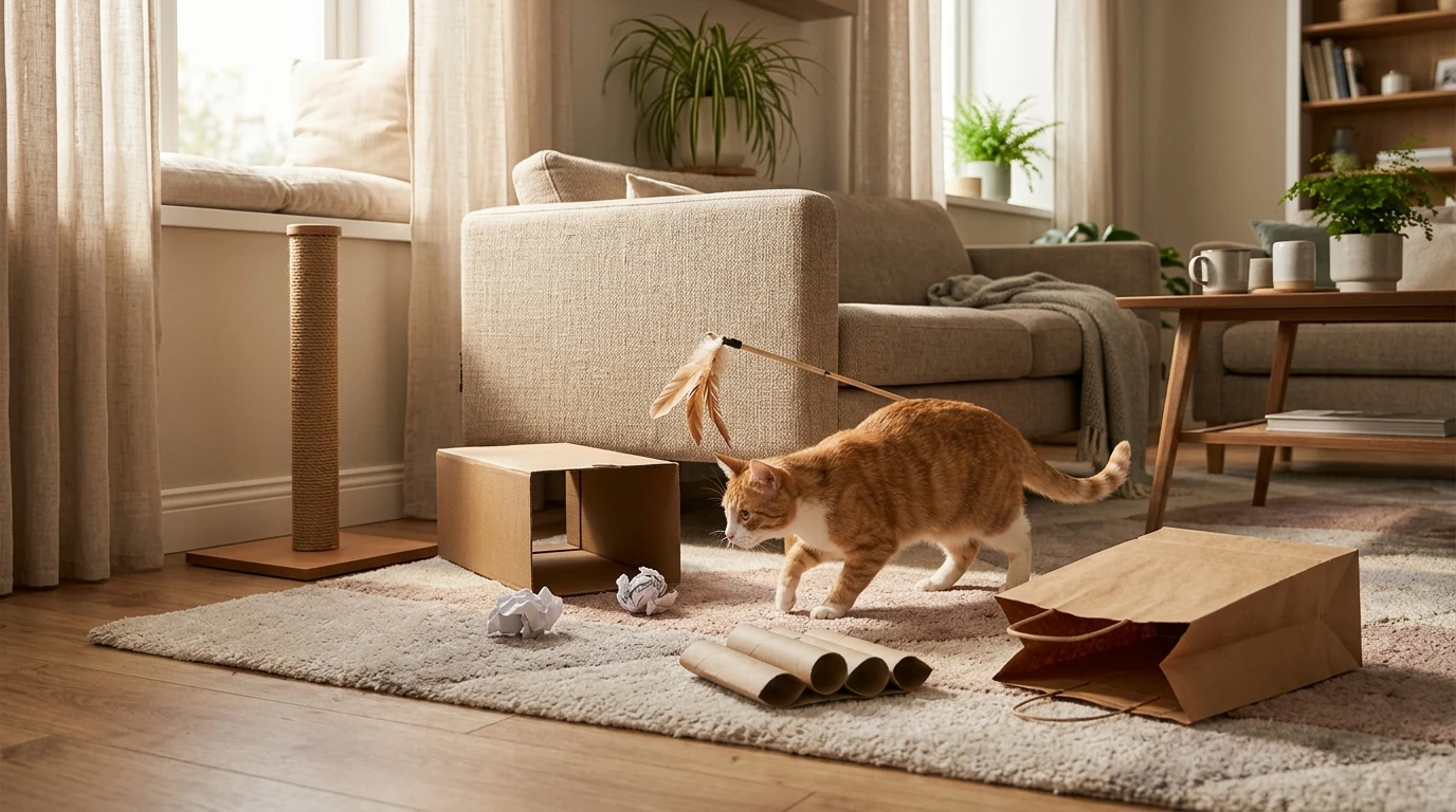 Indoor Cat Enrichment: DIY Toys & Daily Play Plan