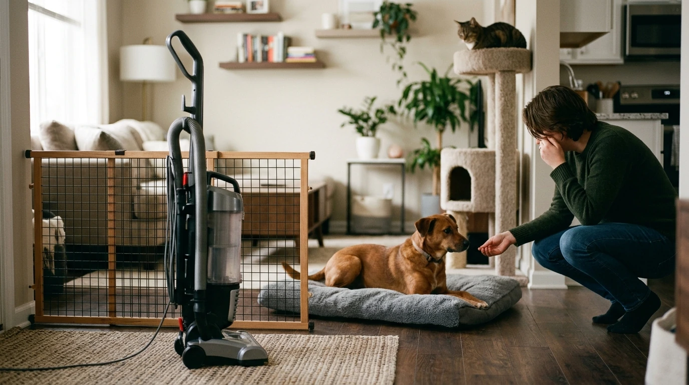 Vacuum Stress in Pets: Calm Training for Dogs & Cats